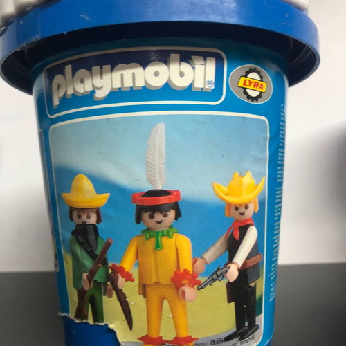 Playmobil Lyra 2109 Cowboy & Indian & Bandit new and sealed in toy bucket