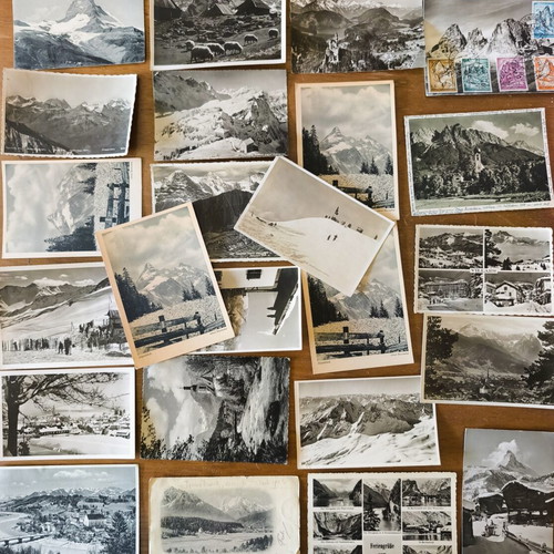 Collectible Alpine Postcards used, lot of 25 from Switzerland and Germany