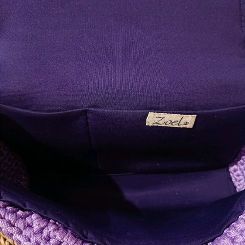 Zoel knitted handmade bag lilac used