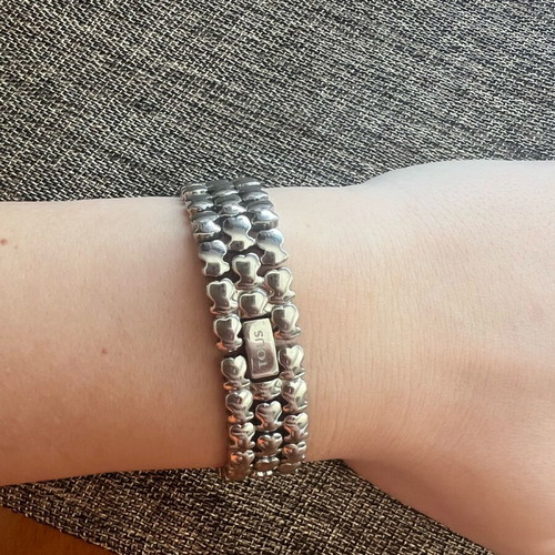 Tous bracelet with bear charms steel, like new, gold color