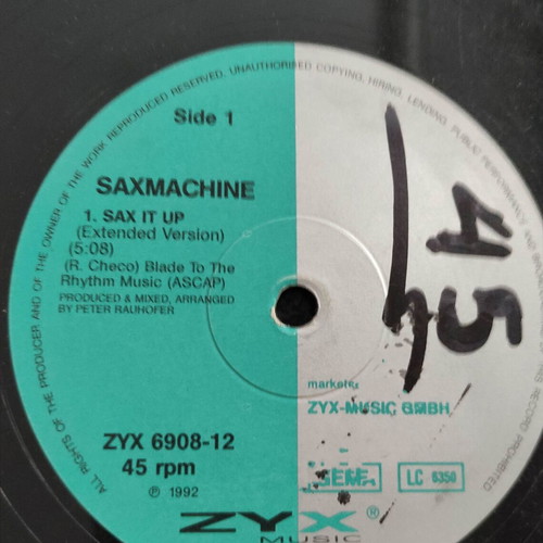 Saxmachine Sax It Up 12'' single vinyl used, 1992 German print