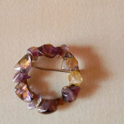 Vintage pin used with purple stones