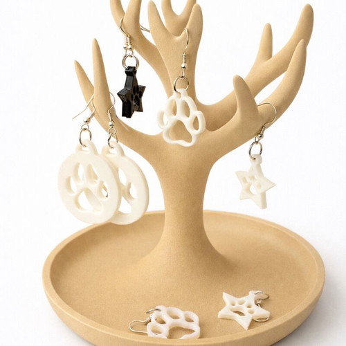 Jewelry tree stand beige new, organizer for rings and earrings