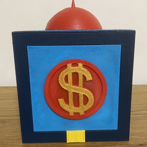3D printed Scrooge McDuck treasure safe piggy bank hand-painted