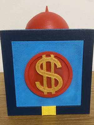 3D printed Scrooge McDuck treasure safe piggy bank hand-painted