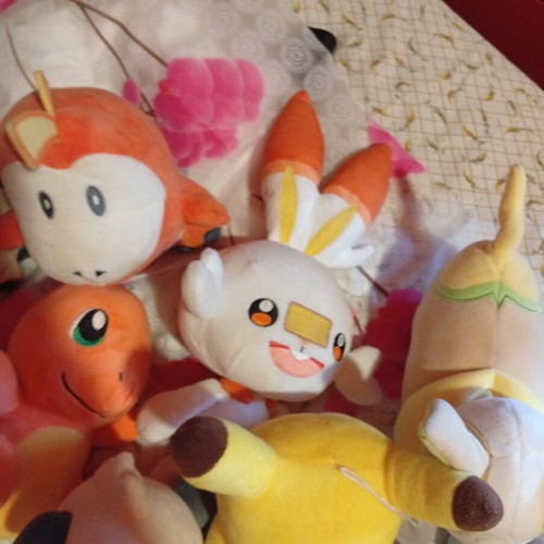 Set of various plush toys mainly Pokémon