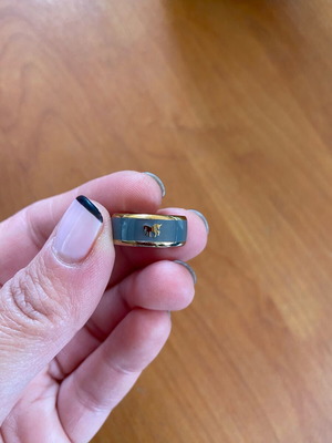 Chevalier Loisir ring stainless steel with gray enamel, like new