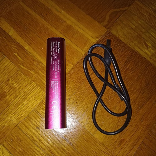 Silvercrest power bank like new with cable, 2,600 mAh, purple