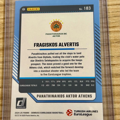 Numbered card Fragiskos Alvertis Panathinaikos Panini Euroleague 2024-25 new