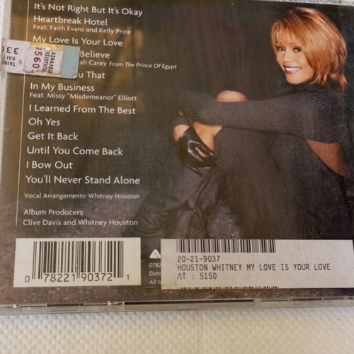 Whitney Houston My Love Is Your Love CD used, pop