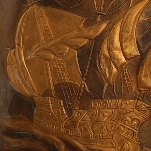 Chalcography by Ckretas with Sailing Ships, Like New, 100x60 cm