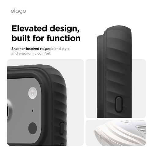 Elago Magnetic Ridge Magnetic Silicone Case for iPhone 17 Pro 6.3" like new, black