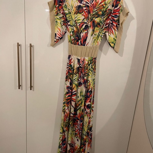 Floral maxi dress with shoulder cut JusTop like new, multicolor, small-medium