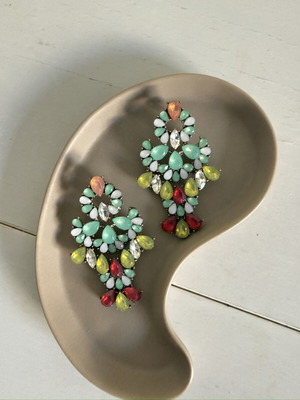 Zara earrings with crystals like new, multicolor