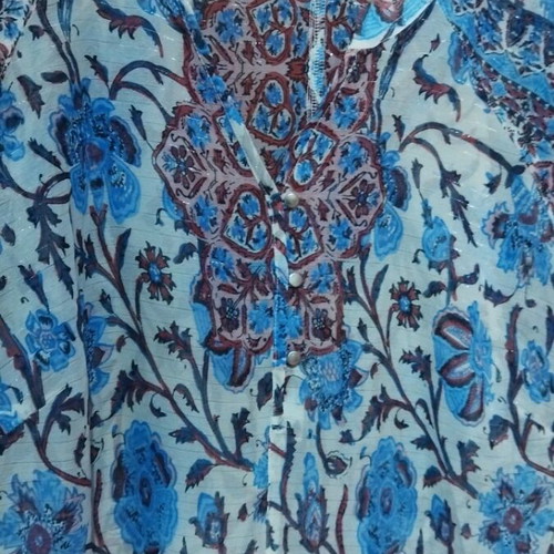 Andrea Caftan Shirt One Size New, Blue