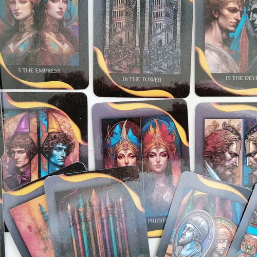 Two faces Tarot mini deck 78 cards like new, handmade