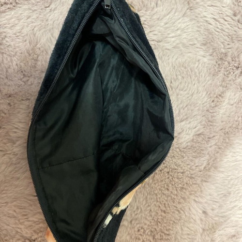 Toiletry bag like new black with flowers, spacious, rectangular