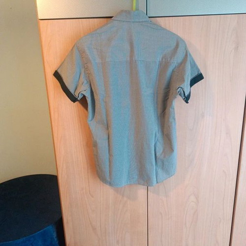 Men's short-sleeve shirt used, size M, black and white