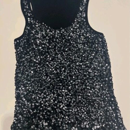 Atos Lombardini blouse with sequins medium like new, black and silver