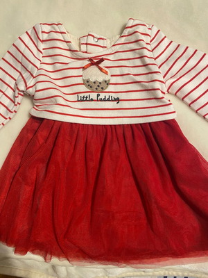 Energino red dress with tulle 12-15 months like new