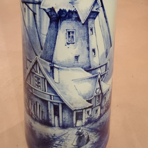 Porcelain pitcher Delft de Wasmuel used, hand-painted, Belgian