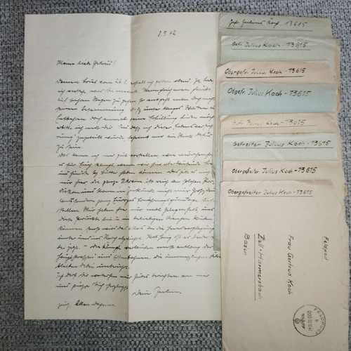 Set of 8 Feldpost envelopes and letters 1942, Eastern Front, new