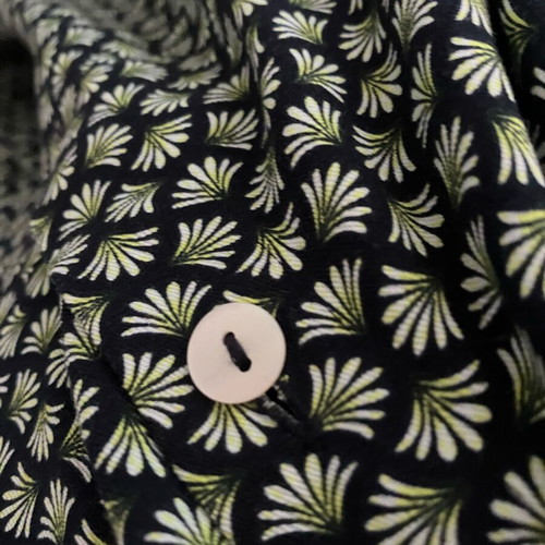 Shirt medium black with green flower like new
