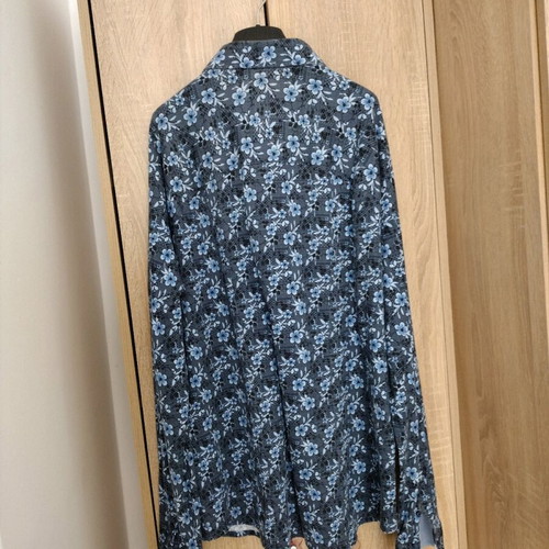 Desoto men's floral shirt like new, gray and blue, size L
