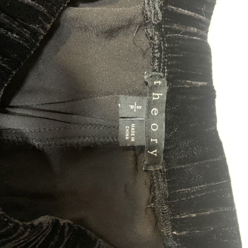 Theory women's velvet pants, black, size S