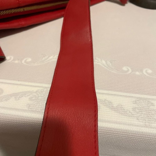 Red polyurethane crossbody bag used Divarese