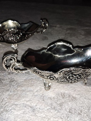 Vintage επάργυρα σκαλιστά κουπ μεταχειρισμένα, σετ 2 τεμαχίων