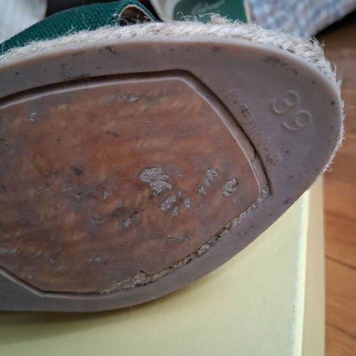 Castaner wedge espadrille sandals used, green, size 39