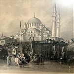 1836 Κωνσταντινούπολη το Γενί Τζαμί χαλκογραφία διαστάσεις 31x23cm  σε κάδρο