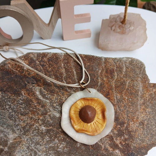 Polymer clay necklace, handmade