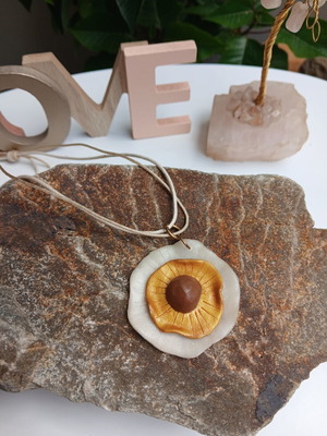 Polymer clay necklace, handmade