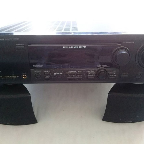 Home Cinema 5.1 Philips FR735/00 used with 5 wired speakers and remote control
