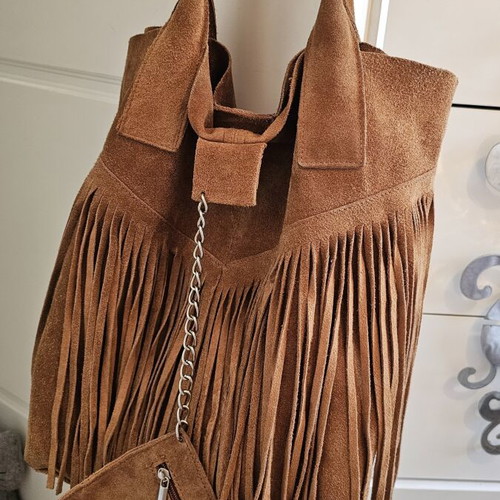 Borse in Pelle leather-suede handbag used, brown