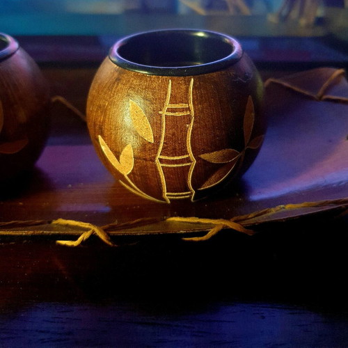 Handmade wooden decorative tealight holder like new