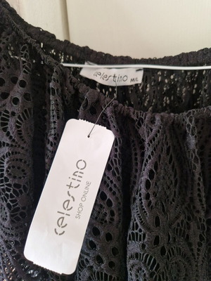 Celestino black lace crop top M/L