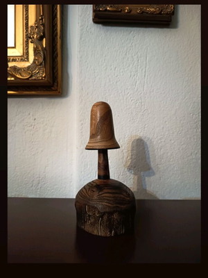 Wooden turned mushroom new, height 16cm