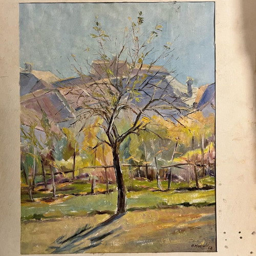 Painting used, signed, 27x38