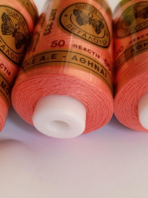Super-X sewing thread spool pink salmon new, 100% Egyptian cotton