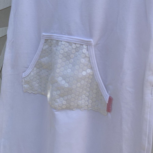 Alouette white sleeveless dress with sequins and adjustable waist like new