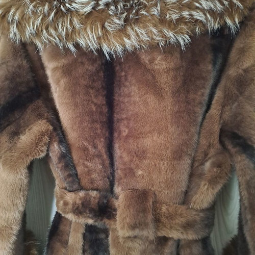 Fur coat brown new ecological quality one size