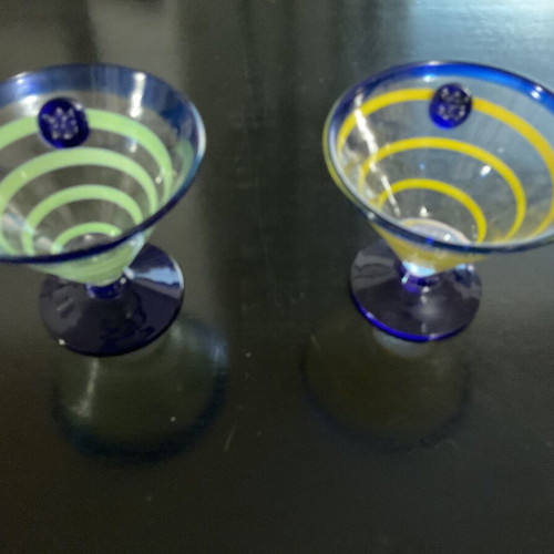 Cocktail glasses commemorative set of 2 like new