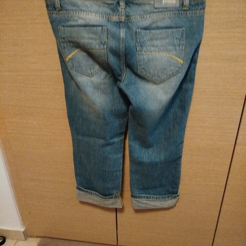Bershka Crop Jeans new, size XL, blue, rigid fabric