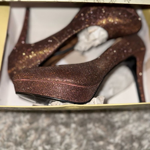 Glitter platform high heels bronze copper by Viadante new