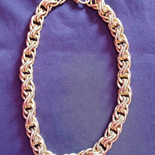 Women's chain with double steel weave gold color like new