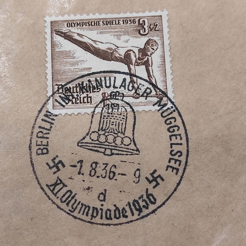 Olympic Games Germany 1936 stamp used with original postmark