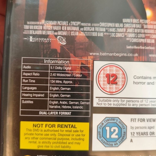 Batman Begins DVD like new, action and sci-fi